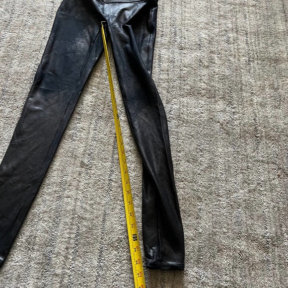 Spanx Black Faux Leather Shaping Leggings Size Small - Picture 7 of 13